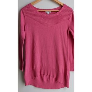 New York Pink Long Sleeve V neck Winter Sweater size S